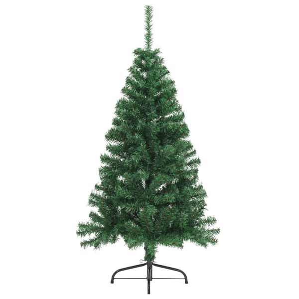 vidaXL Meia árvore de Natal artificial com suporte 120 cm PVC verde