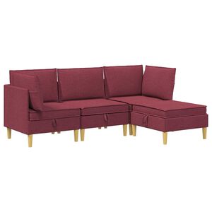 vidaXL Conjunto de sof&aacute; modular com armazenamento 4 unid. Tecido