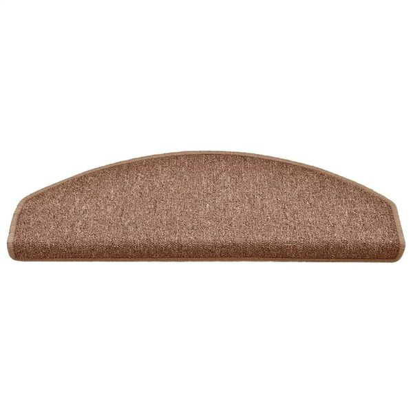 vidaXL Tapetes de escada 30 pe&ccedil;as 65x24x4 cm marrom semicircular grande