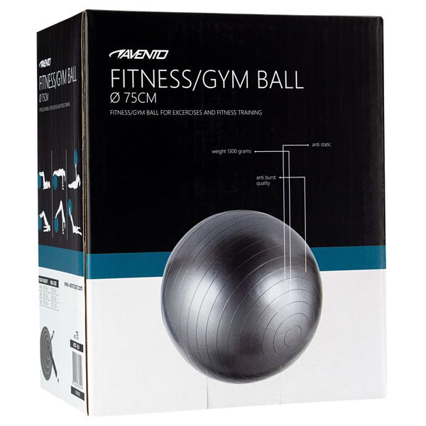 Avento Bola de fitness/gin&aacute;sio 75 cm de di&acirc;metro prateado