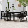 vidaXL 5 pcs conjunto de jantar para jardim preto