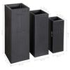 vidaXL Vasos/floreiras para jardim 3 pcs vime PE preto