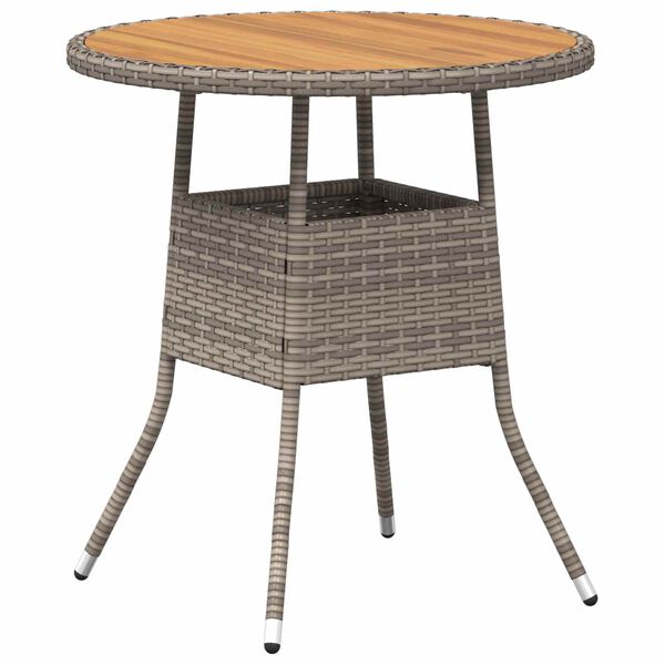 vidaXL Mesa de Jantar com armazenamento Cinza e Ac&aacute;cia 70 x 70 x 73 cm