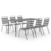 vidaXL 7 pcs conjunto de jantar jardim a&ccedil;o cinzento escuro