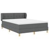 vidaXL Cama Box com colch&atilde;o Cinzento escuro 140 x 200 cm tecido