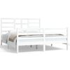 vidaXL Estrutura de cama 160x200 cm madeira maci&ccedil;a branco