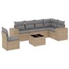 vidaXL 7 pcs conjunto de sof&aacute;s p/ jardim com almofad&otilde;es vime PE bege