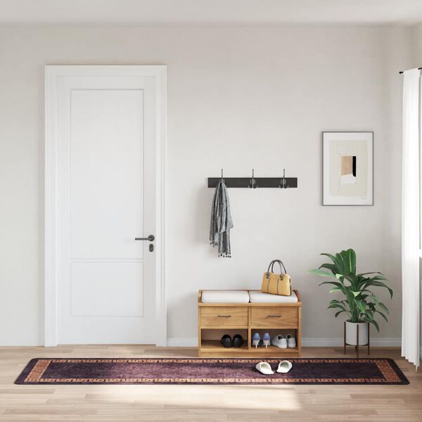 vidaXL Tapete lav&aacute;vel 80x300 cm preto e dourado