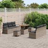 vidaXL Conjunto de Sof&aacute; de Jardim 9 pcs Cinzeto Rattan Sint&eacute;tico