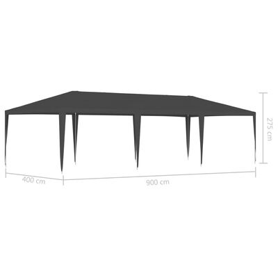 vidaXL Tenda para festas 4x9 m 90 g/m² antracite