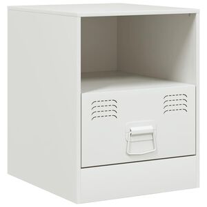 vidaXL Mesa de cabeceira 34,5x39x44 cm a&ccedil;o branco