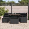 vidaXL Conjunto de Sof&aacute; de Jardim 7 pcs Preto vime PE