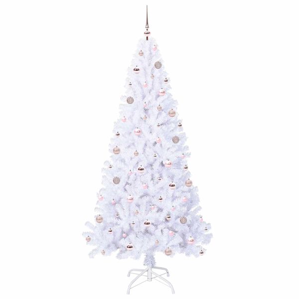 vidaXL &Aacute;rvore de Natal Artificial com 300 LEDs Branco 210 cm PVC e A&ccedil;o