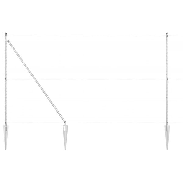 vidaXL Poste de Cerca 7 pcs Prateado A&ccedil;o