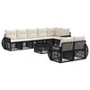vidaXL Conjunto de Sof&aacute; de Jardim 9 pcs Preto e Branco Creme vime PE