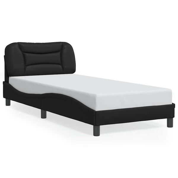 vidaXL Estrutura de cama sem colch&atilde;o Hvar 90x200 cm couro artificial preto