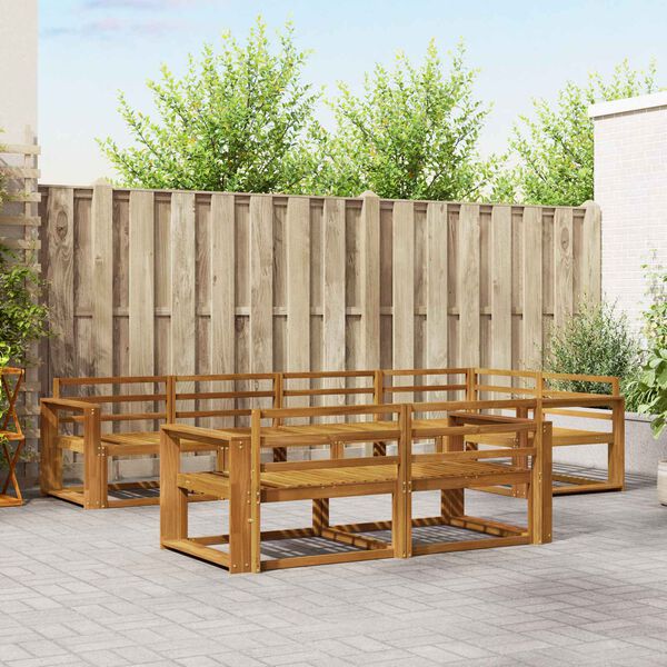 vidaXL Conjunto de Sof&aacute;s para Exterior 7 pcs Natural