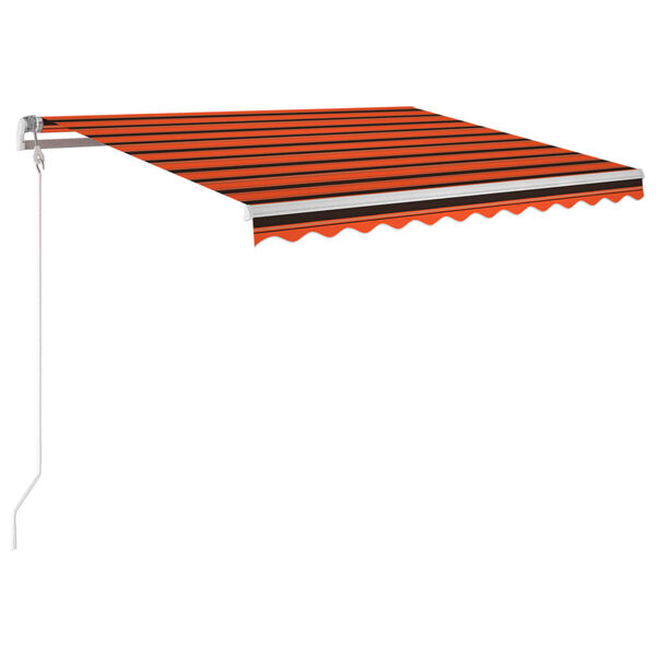 vidaXL Toldo autom. LED e sensor de vento 300x250 cm laranja/castanho