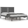 vidaXL Estrutura de cama 140x190 cm madeira de pinho maci&ccedil;a cinzento