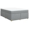 vidaXL Cama com molas/colch&atilde;o 160x200 cm tecido cinzento-claro