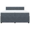 vidaXL Cama com molas/colch&atilde;o 200x200 cm veludo cinzento-escuro