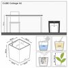 LECHUZA Vaso CUBE Cottage 50 ALL-IN-ONE cor moca