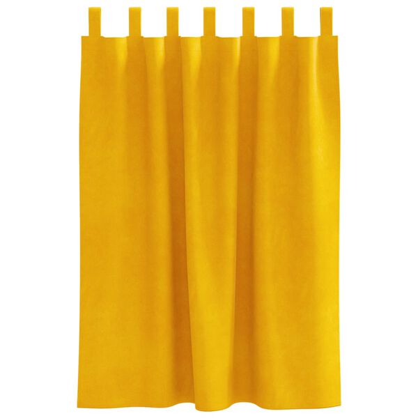 vidaXL Cortinas opacas 2 pcs Amarelo Mostarda 140 x 140 cm Veludo