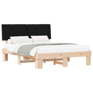 vidaXL Estrutura de Cama com Cabeceira Estofada Preto 160 x 200 cm