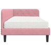 vidaXL Estrutura de Cama de Canto com colch&atilde;o Rosa 90 x 190 cm Veludo