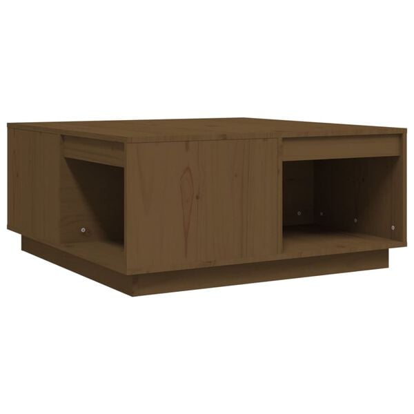 vidaXL Mesa de centro 80x81x36,5 cm madeira pinho maci&ccedil;a castanho mel