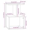 vidaXL Mesa cabeceira 35x35x55 cm derivados de madeira cinzento sonoma