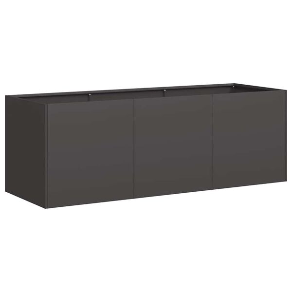 vidaXL Vaso Preto 120x40x40 cm A&ccedil;o Laminado a Frio