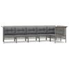 vidaXL 6 pcs conjunto lounge de jardim c/ almofad&otilde;es vime PE cinzento