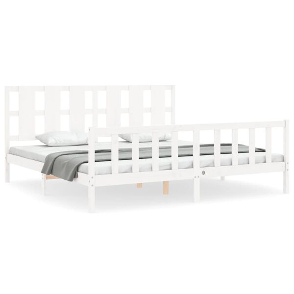 vidaXL Cama sem colchão 200x200 cm madeira de pinho maciça branco