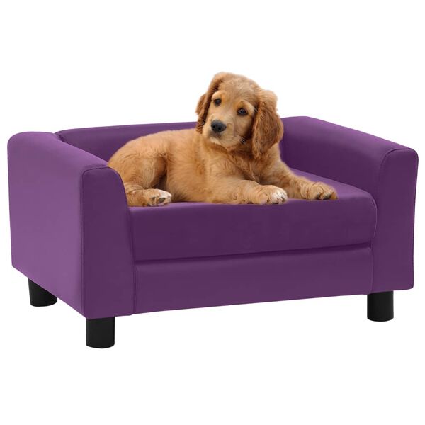 vidaXL Sof&aacute; para c&atilde;o 60x43x30 cm pel&uacute;cia/couro artificial bord&ocirc;