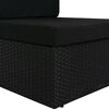 vidaXL 3 pcs conjunto lounge para jardim vime PE preto