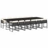 vidaXL 13 pcs conjunto de jantar p/jardim com almofad&otilde;es vime PE preto