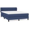 vidaXL Cama com molas/colch&atilde;o 140x190 cm tecido azul