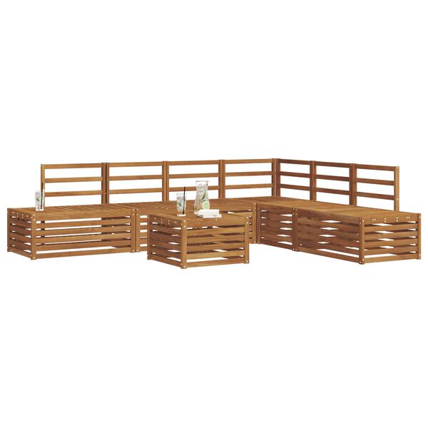 vidaXL Conjunto de Sof&aacute;s para Exterior 7 Pe&ccedil;a Natural