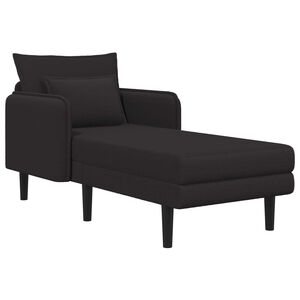 vidaXL Chaise longue grande Preto Boucl&eacute;