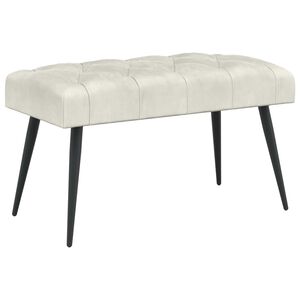 vidaXL Banco com bot&otilde;es estofados Creme 80 x 40 x 46 cm Veludo