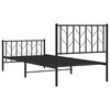 vidaXL Estrutura de cama com cabeceira e p&eacute;s 90x200 cm metal preto