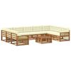 vidaXL Conjunto de Sof&aacute;s para Exterior 10 pcs Natural e Creme
