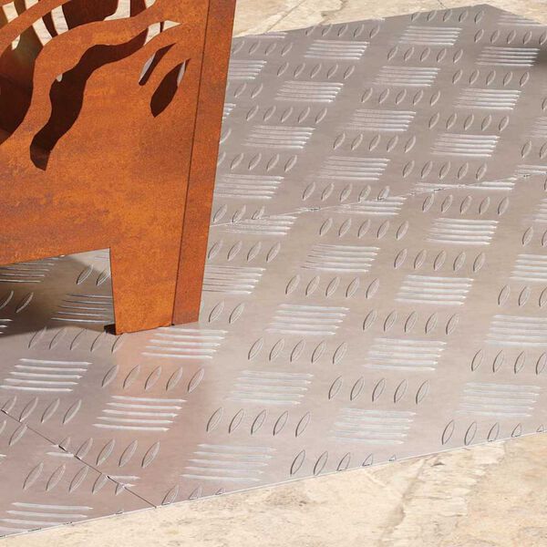 vidaXL Degrau Retangular 4 pcs Prateado 70 x 40 cm Alum&iacute;nio