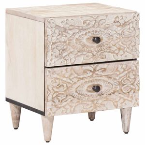 vidaXL Arm&aacute;rio de Cabeceira com gaveta Branco 40 x 33,5 x 46 cm