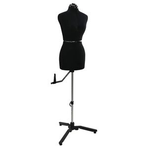 vidaXL Forma de Vestido Ajust&aacute;vel Feminina Preto s Veludo