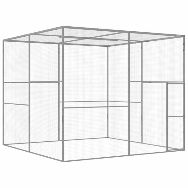 vidaXL Jaula para gatos 3x3x2,5 m aço galvanizado
