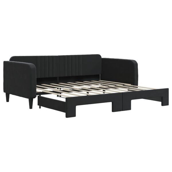 vidaXL Sof&aacute;-cama com gavet&atilde;o 90x190 cm veludo preto