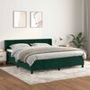 vidaXL Cama com molas/colch&atilde;o 160x200 cm veludo verde-escuro