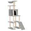 vidaXL &Aacute;rvore p/ gatos c/ postes arranhadores sisal 166 cm cinza-claro